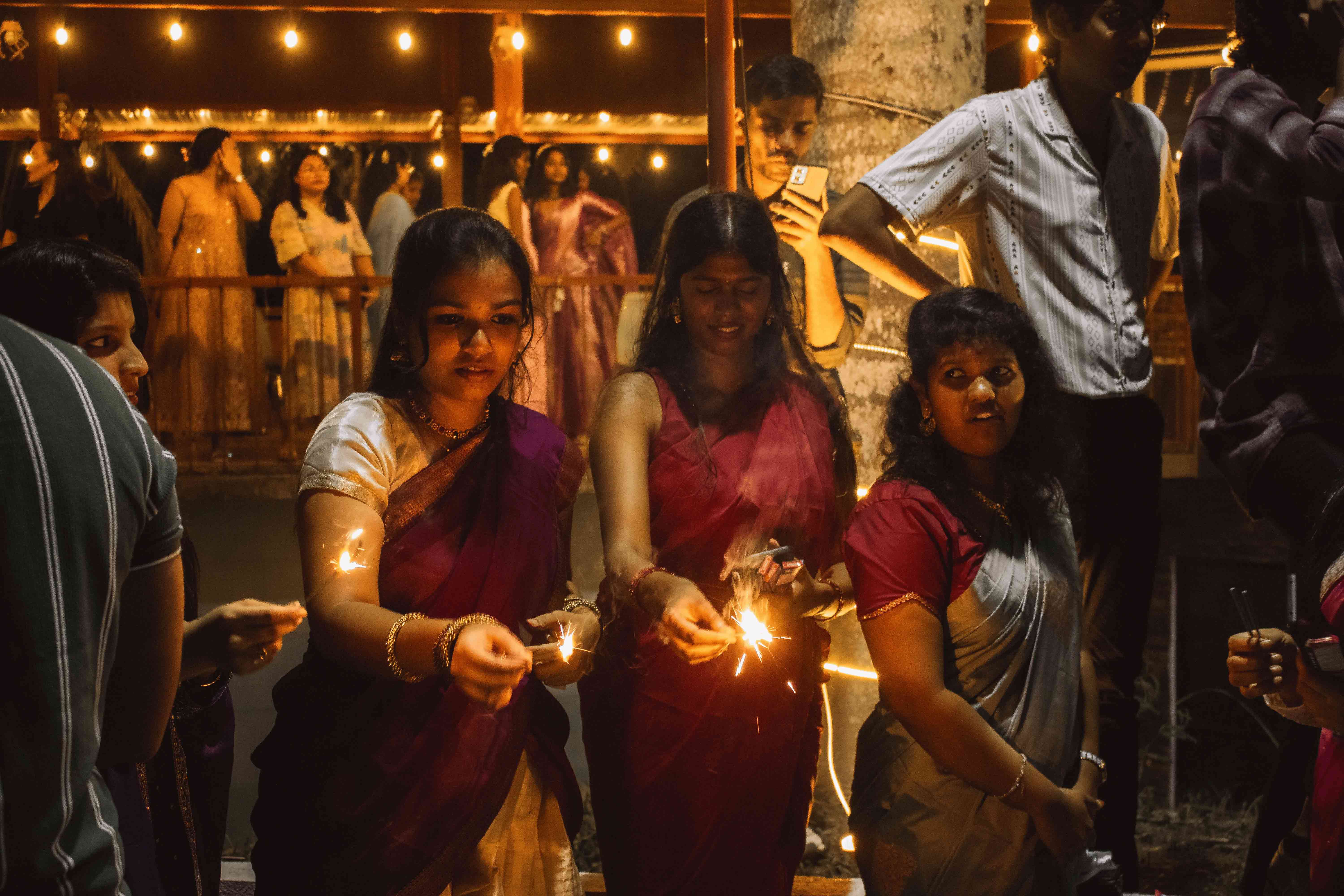 Students gathered for major events and recreational celebrations on campus